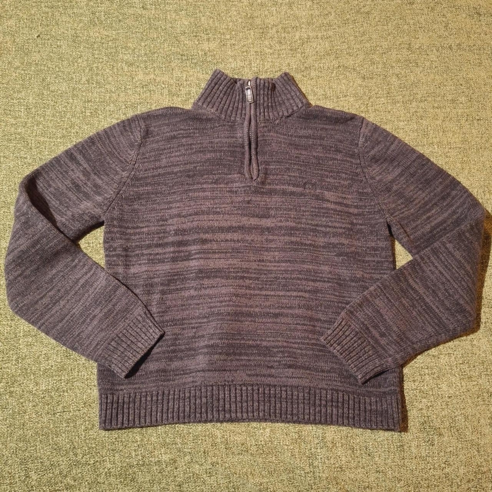Chaps Charcoal Zip-Up Sweater